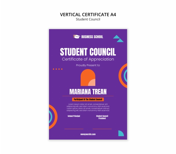 极简紫色风格学生会A4传单