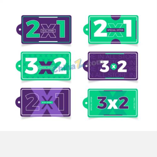 清爽优惠促销标签合集矢量模板