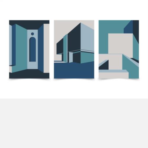 创意抽象极简建筑封面矢量模板
