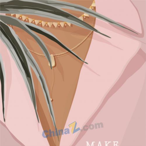 时尚女性励志语录矢量背景插图