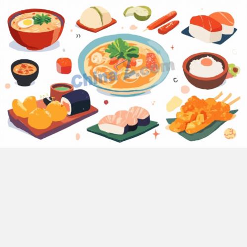 精致经典日本料理插画矢量素材