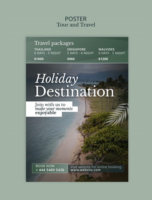 假日旅行宣传主题海报PSD素材