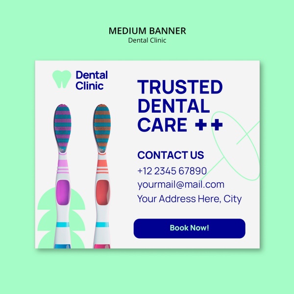 牙科诊所中横幅宣传banner设计