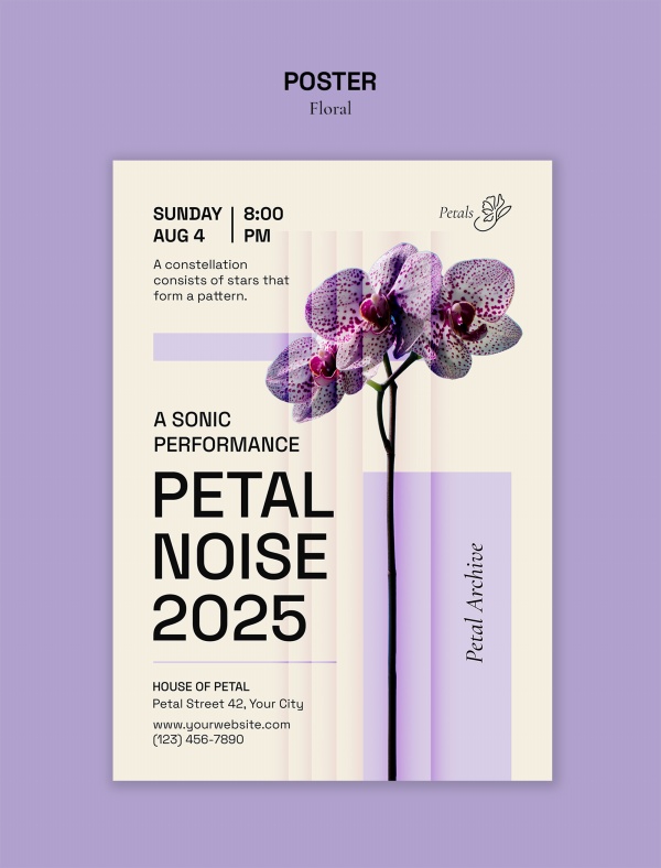 花卉展览活动宣传海报ps素材