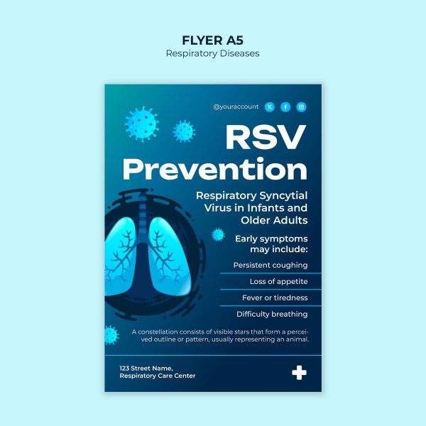 呼吸系统疾病科普宣传单设计