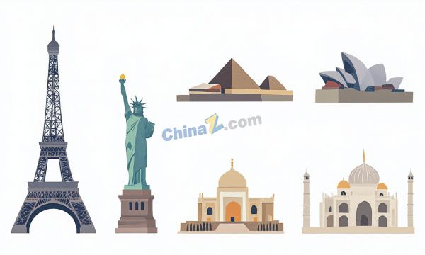 极简世界著名地标矢量素材