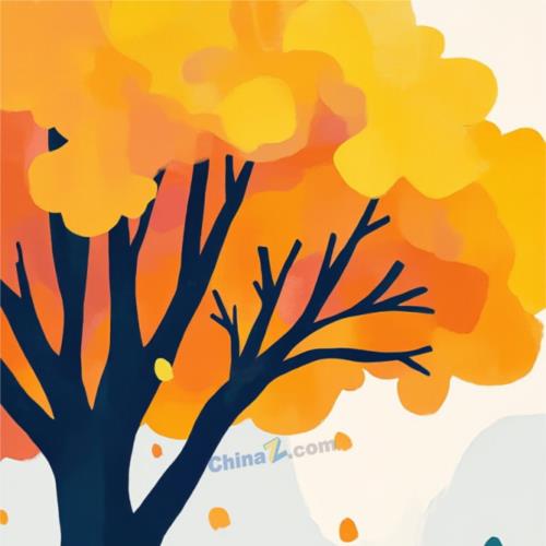 秋日氛围公园长椅矢量素材