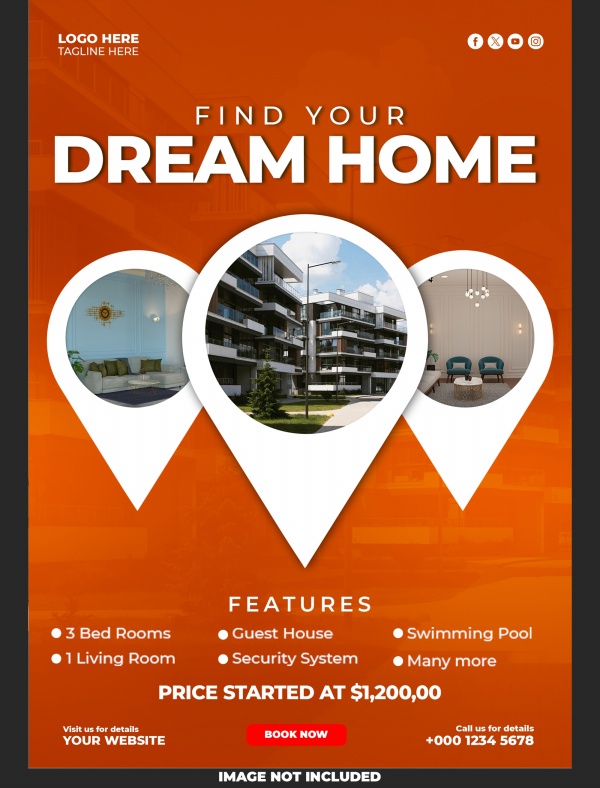 梦想中的家主题房产海报设计