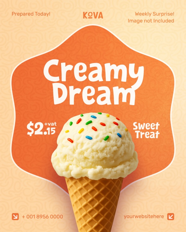 美味冰淇淋美食主图设计素材