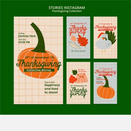 感恩节主题活动宣传INS模板设计
