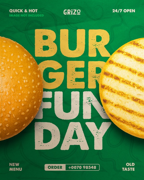 汉堡美食主题宣传招贴ps素材